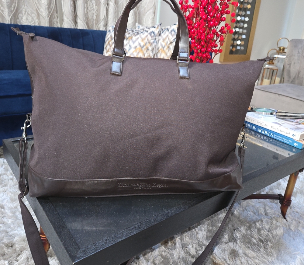 Ermenegildo Zegna Dark Brown Duffel Bag